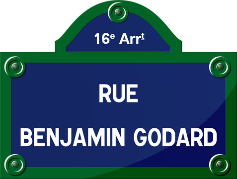 Panneau - Rue Benjamin Godard 75016 Paris - France - 16&egrave;me arrondissement