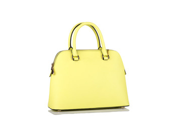 Yellow handbag isolated on white