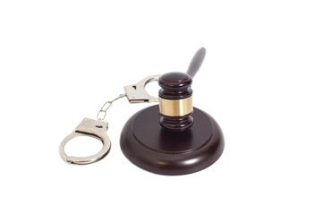 judge's gavel and handcuffs