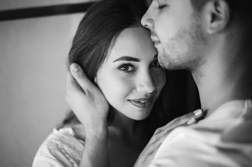 Young couple in the room