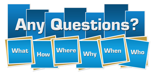 Any Questions Blue Squares Stripes 