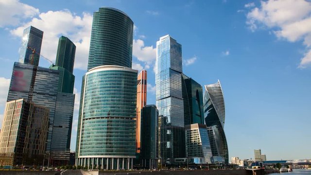 Moscow international business center. Hyper Time Lapse. UHD 4K 3840x2160. 30 fps. 