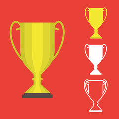 Trophy Cup Flat Icon. Vector illustration