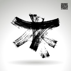 Brushstroke and texture. Vector design. Underline and border.