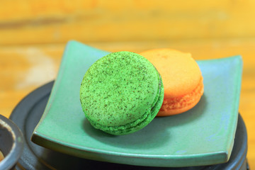 traditional french colorful macarons