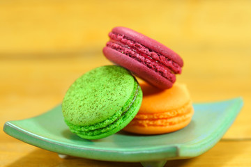 traditional french colorful macarons