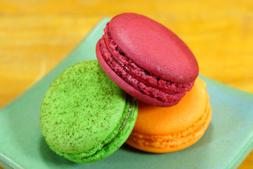 traditional french colorful macarons