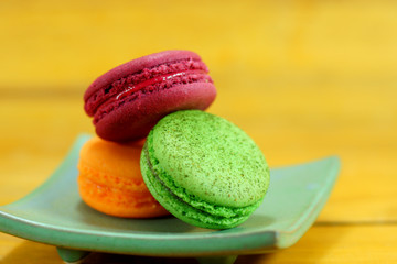traditional french colorful macarons