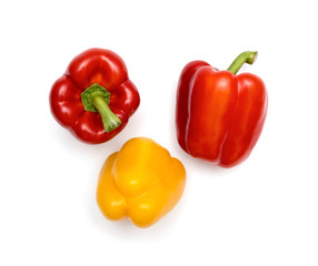 Sweet red pepper isolated on white background cutout