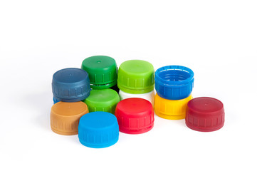 Colorful plastic bottle caps