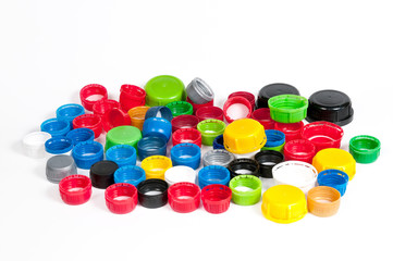 Colorful plastic bottle caps