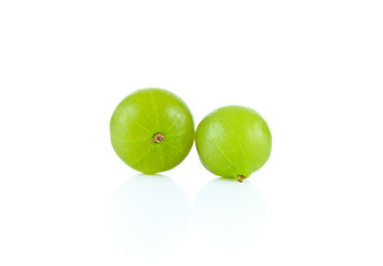 Indian gooseberries on white background