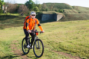 Cyclist on the Beautiful Meadow Trail