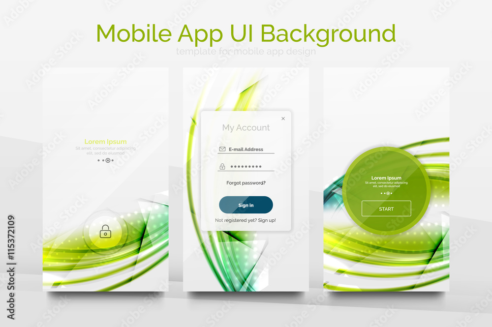 Wall mural mobile application interface background design