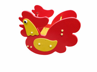 Naklejka premium Swings in the form of a cock isolated on white background