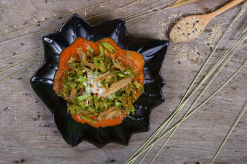 Hot & tangy salad with peas   (Vegetarian for good health )
