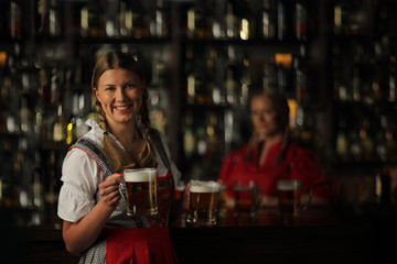 Oktoberfest woman with beer