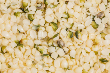 hemp - cannabis seeds - peeled