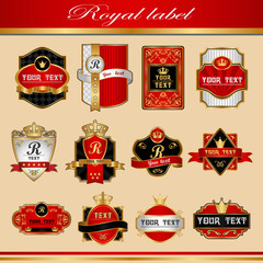 royal vintage label. set