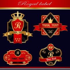royal vintage label. set