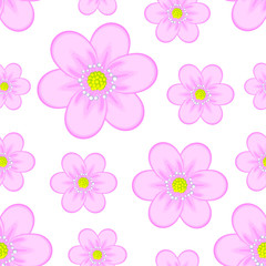 Fototapeta na wymiar Image of pink flowers on a white background.