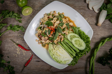 Spicy minced vegetables, Thai food (Vegetarian for good health )