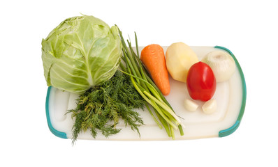 Crude vegetables for summer soup