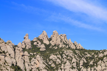 Whimsical top of the mountain of Montserrat.