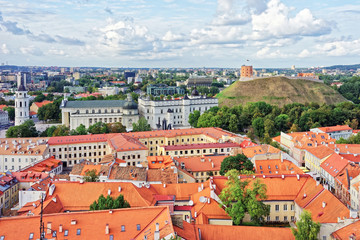 Fototapeta premium Upper Castle and Cathedral Square in Vilnius in Lithuania