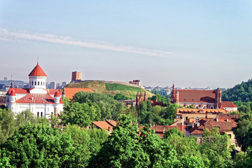 Upper Castle and Cathedral of Theotokos in Vilnius center