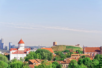 Fototapeta na wymiar Upper Castle and Cathedral of Theotokos in Vilnius city
