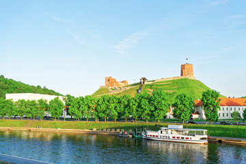 Naklejka na ściany i meble Upper Castle and Neris River in Vilnius in Lithuania