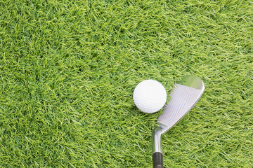 Golf ball before hitting with golf club