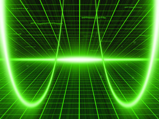 Abstract background: green binary cyberspace. High technology concept.