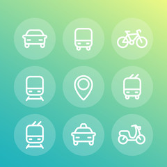 City and public transport icons