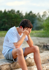 Sad Young Man outdoor