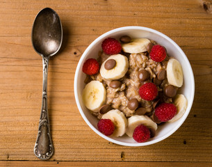 oatmeal in white bowl