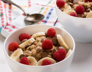 oatmeal in white bowl