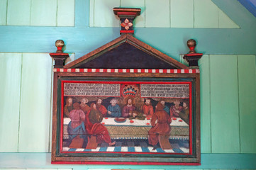 Islanda: l'interno della chiesa di Thingvellir, costruita nel 1859, il 29 agosto 2012. Thingvellir...