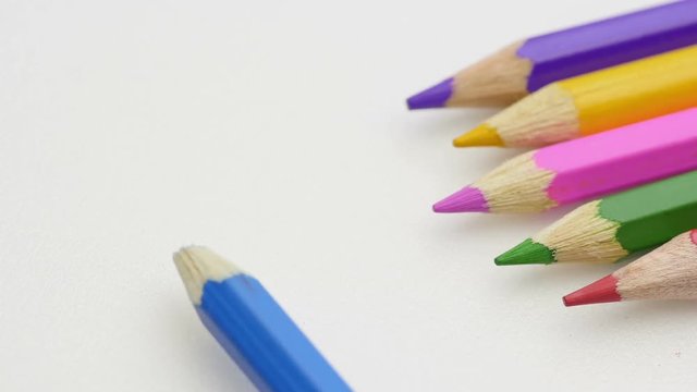 Sharpening color pencil.
