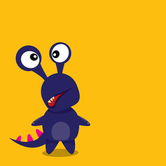 Vector cartoon funny dragon. Cartoon Dinosaur.