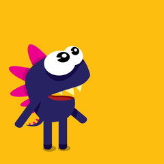 Vector cartoon funny dragon. Cartoon Dinosaur.