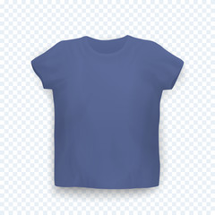 t-shirt mockup, isolated blue shirt, vector illustration