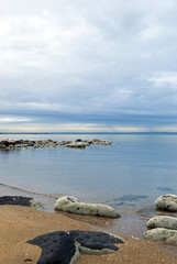 Fototapeta na wymiar landscape view of morning beach scene