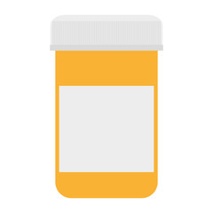 simple flat design orange medicine bottle icon vector illustration