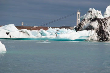 Islanda: iceberg nella laguna ghiacciata del Jokulsarlon il 19 agosto 2012. Jokulsarlon è un lago glaciale nel parco nazionale Vatnajokull 