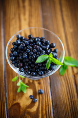 sweet ripe blueberries in a glass