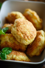 fried cutlet in ceramic form