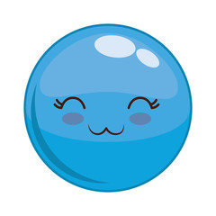 Cartoon design represented by kawaii expression face icon. Colorfull and isolated illustration. Blue sphere