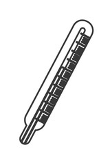 simple flat design medical analog thermometer icon vector illustration